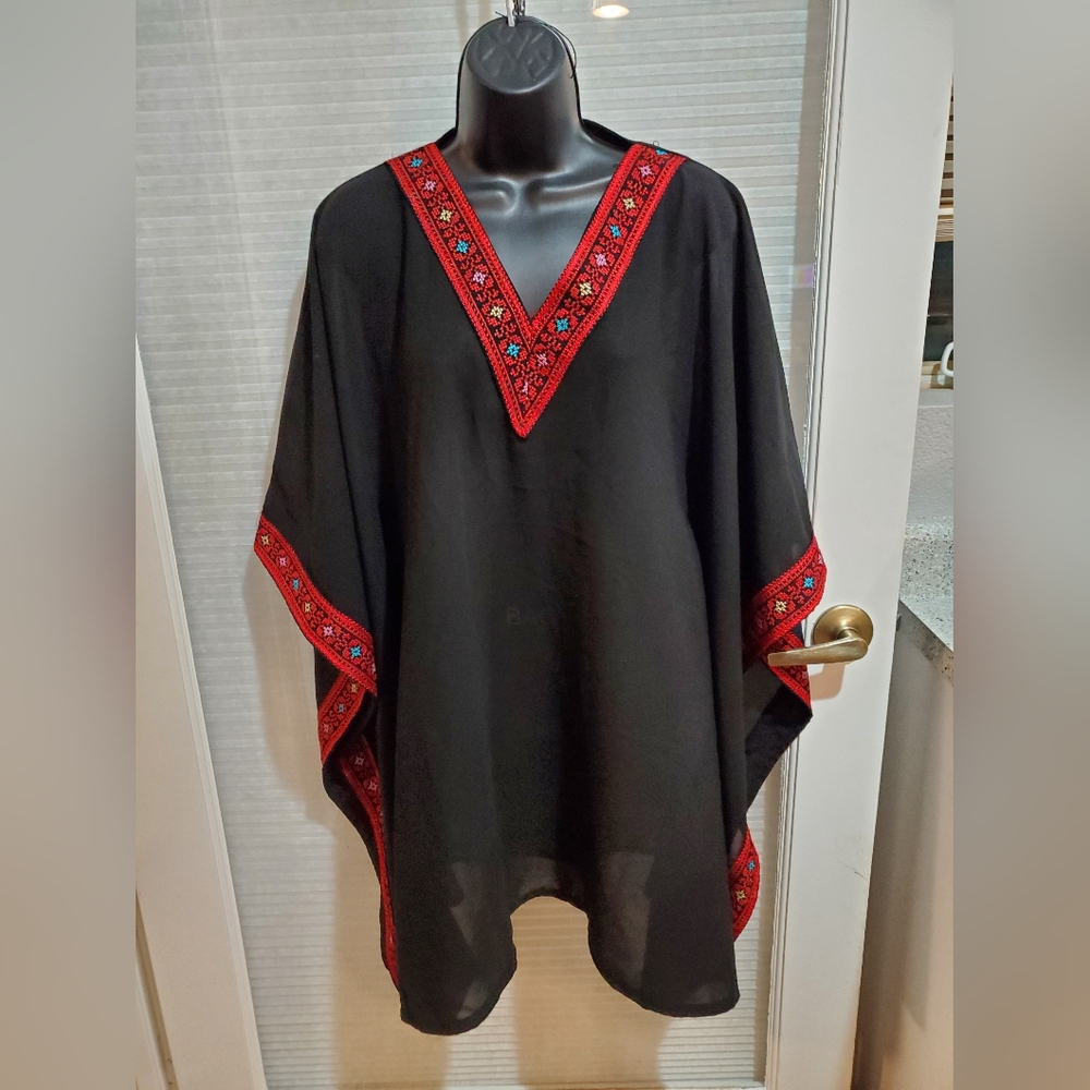 Embroidered Chiffon Cape Made in Jordan
